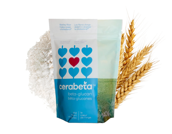 Cerabeta Barley Beta-Glucan 4-in-1 Natural Fiber for Cholesterol, Weight Management, Diabetes and Gut Health.